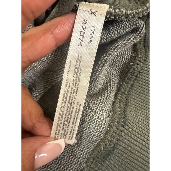 Free People Women’s Olive Green Graphic Sweatshirt Cotton & Polyester Crewneck S - Picture 7 of 9